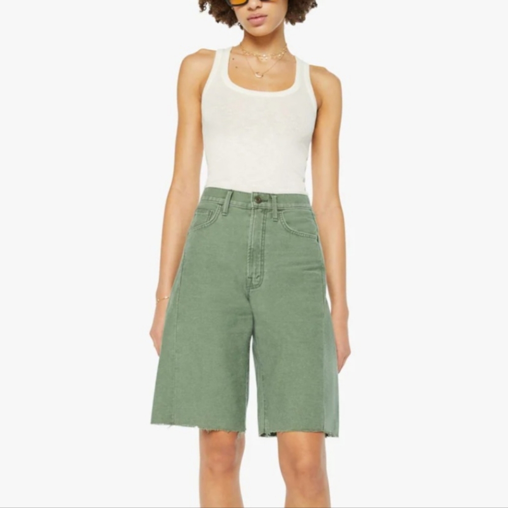 Mother denim bermuda shorts, green, NWT